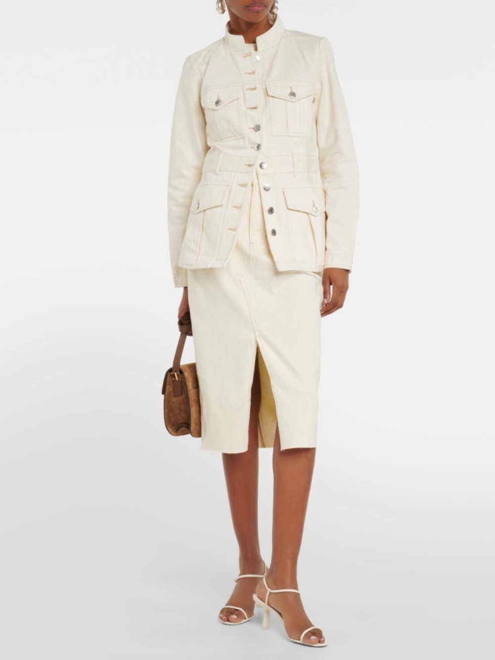 Veronica Beard Tika denim jacket in ecru